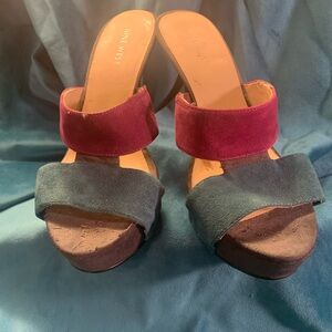 Nine West Red and Black Platform Shoes